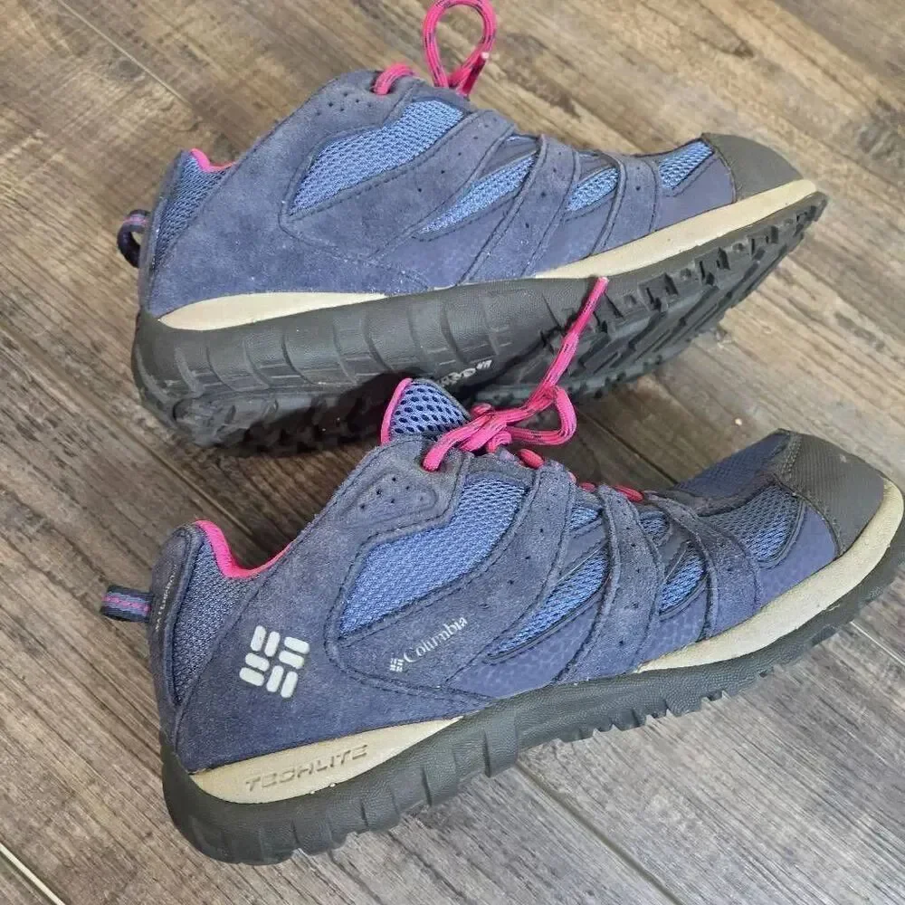 Columbia Redmond big girls youth sz 5 hiking shoes purple pink waterproof trail